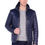 Thumbnail: A man wearing a navy leather puffer jacket.