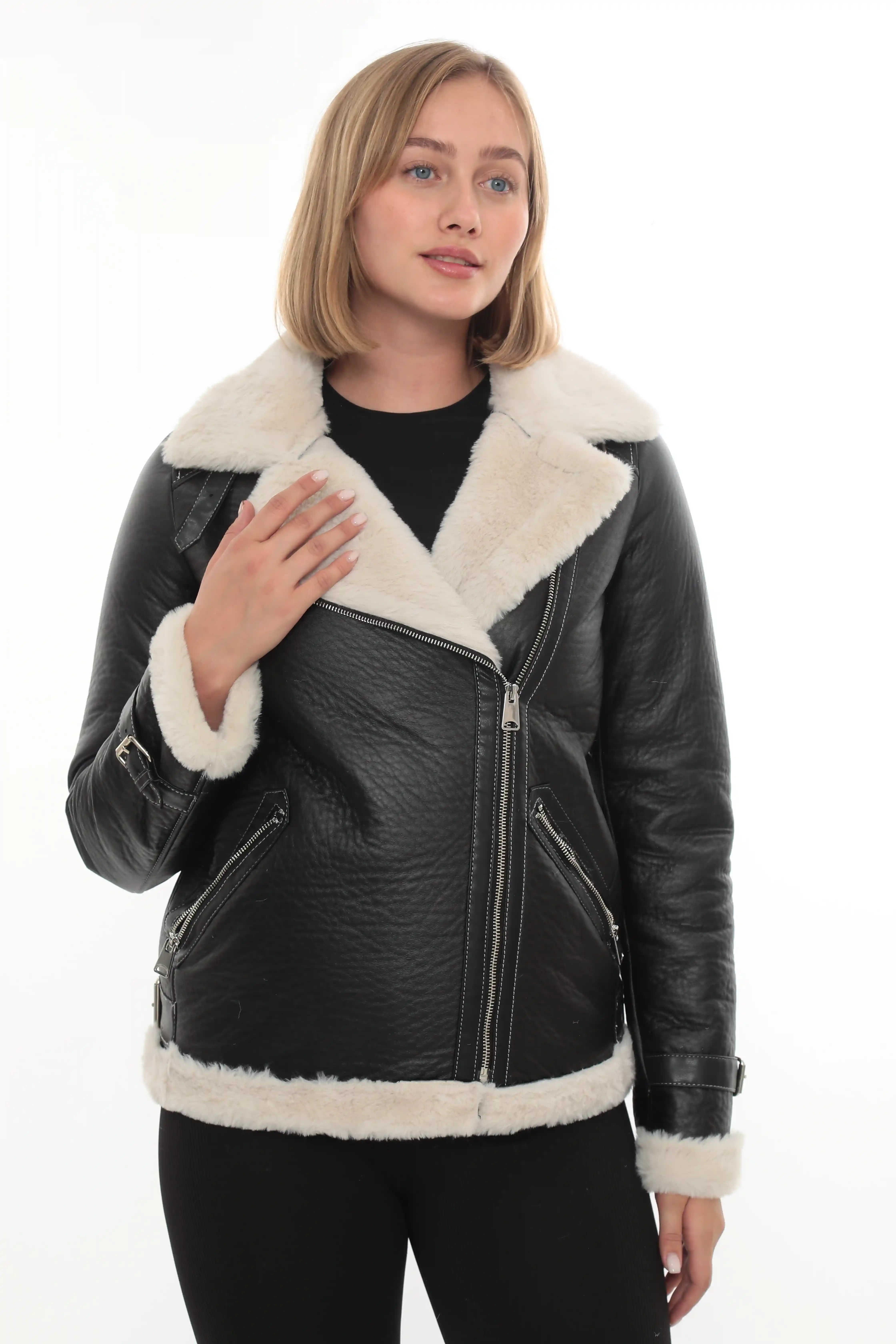 Sarah Black Shearling Jacket