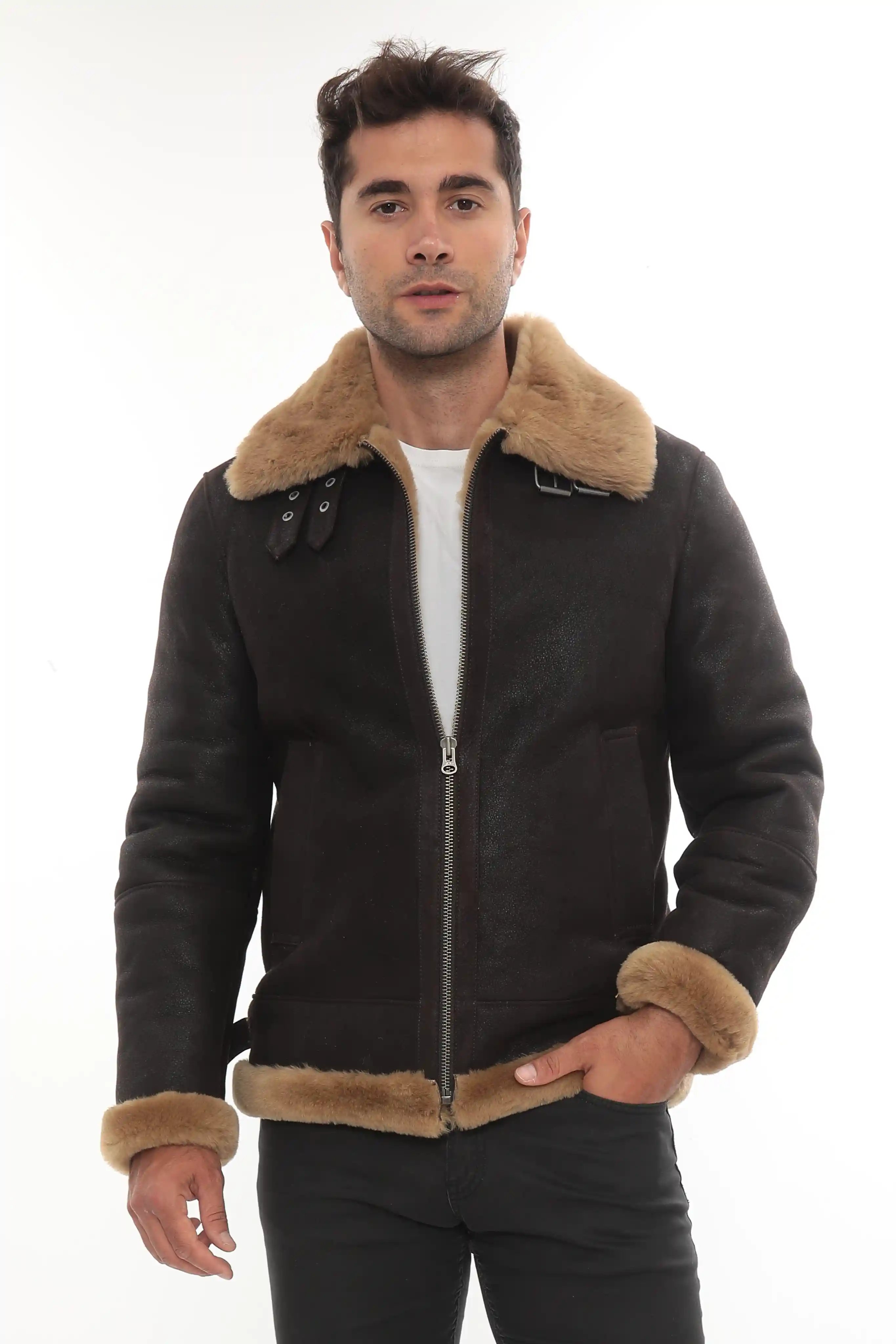 Daniel Brown Shearling Jacket