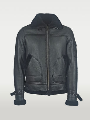 A black shearling jacket