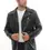 Thumbnail: A man wearing a black leather jacket with snakeskin detail, front view (2) — By Kani.