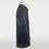 Thumbnail: Men's long navy blue shearling jacket with white fur lining, side view — By Kani