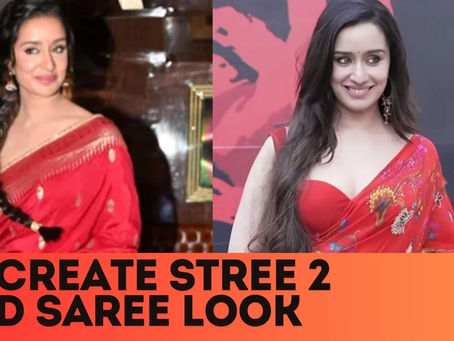 Recreate Stree 2 Shraddha Kapoor Red Saree Look from Trailer Launch [A Step-by-step Guide]