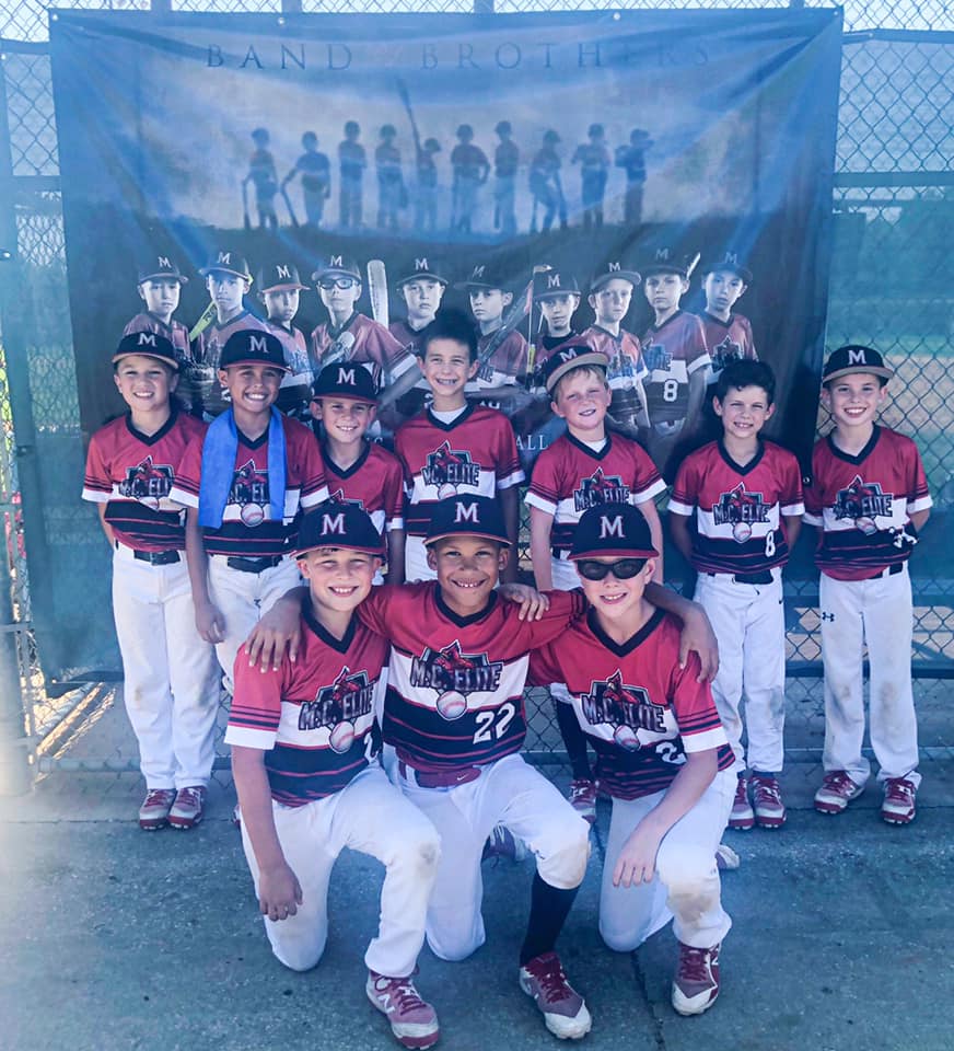 Youth baseball team in custom Spirit Stitches uniforms