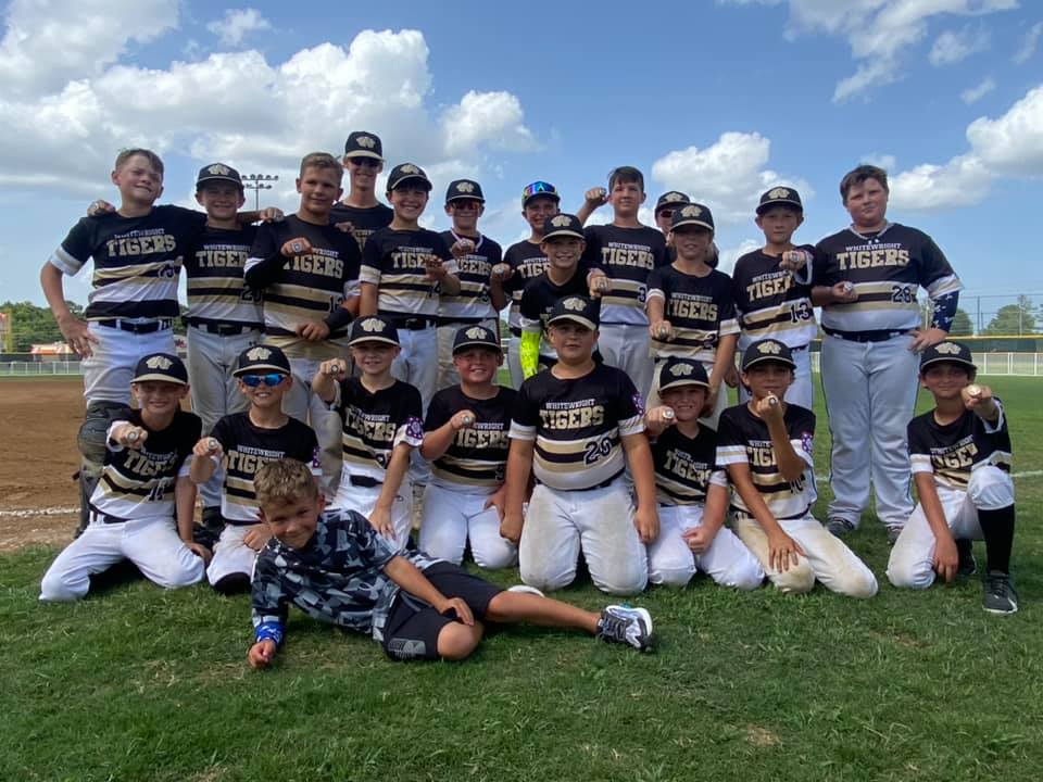 School baseball team in custom uniforms