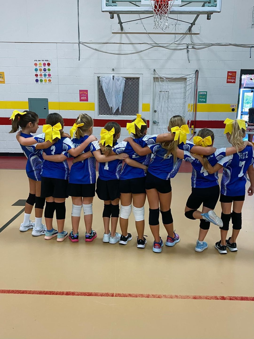 Volleyball team in custom uniforms