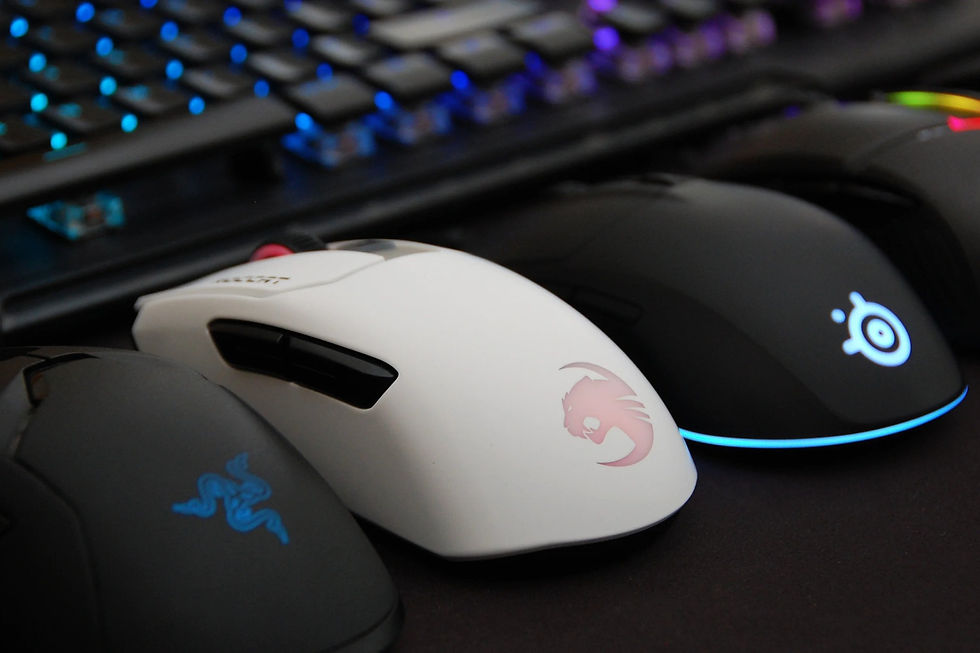 Picture of all of the Razer Mice with the DeathAdder Elite as the main one