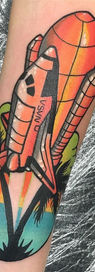 neo traditional space shuttle tattoo florida tattoo by award winning artist jeff wortham | Orange Grove Tattoo Orlando / Oviedo / UCF area