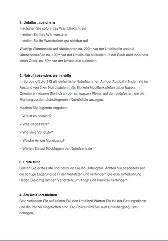 Schadenschnelldienst Unfall- Checkliste