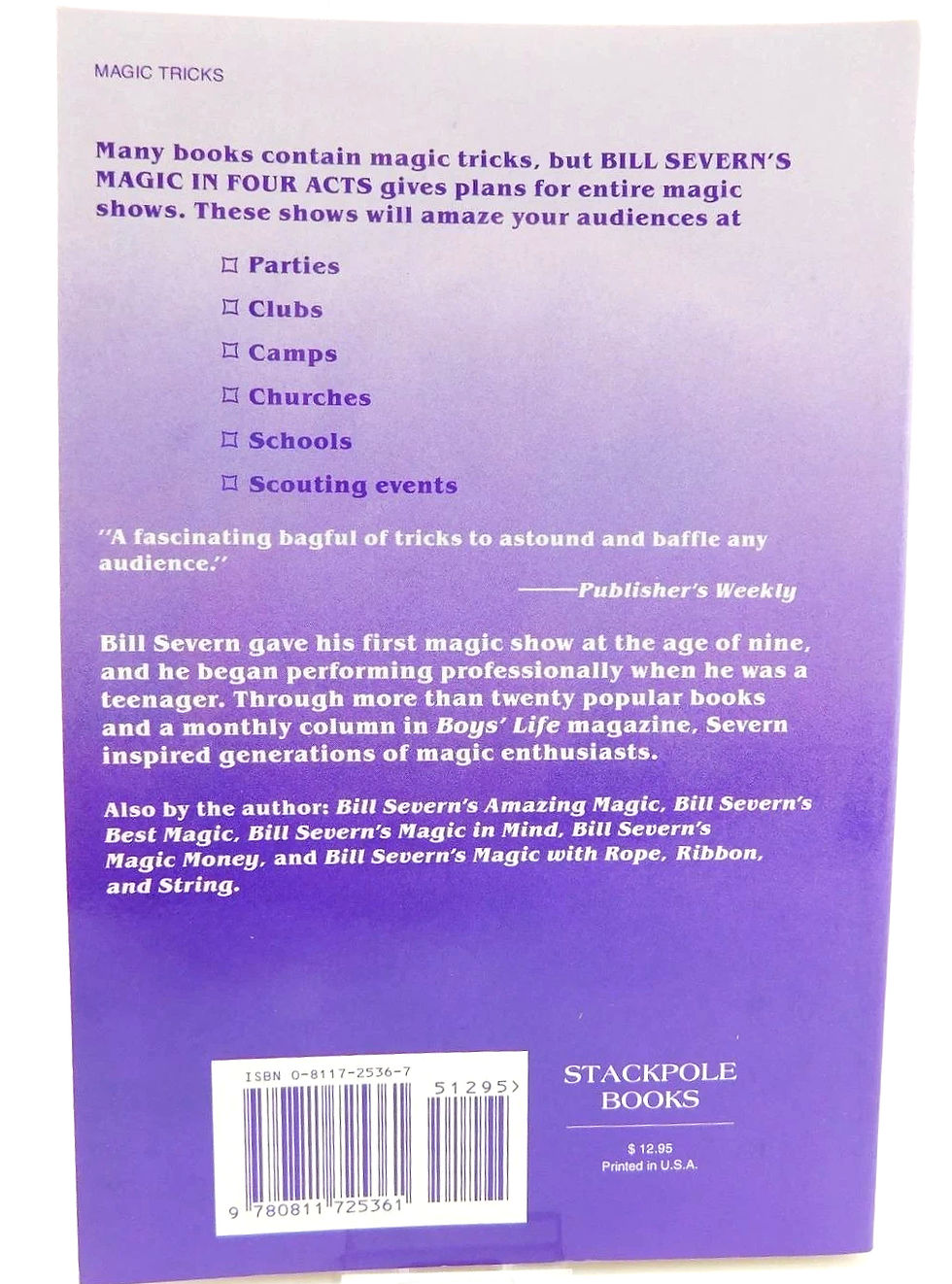 Thumbnail: Magic in 4 Acts by Bill Severn (Softcover, 1994)