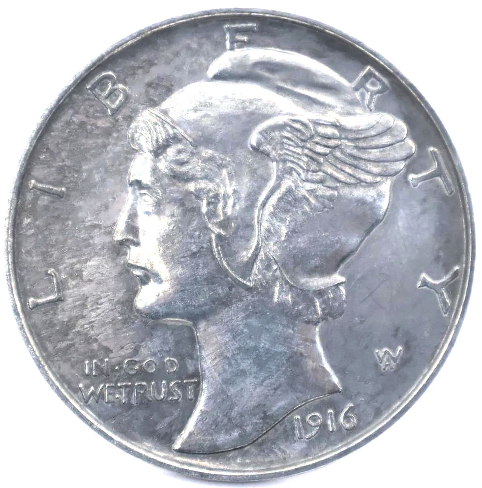3" Metal Novelty Coin - 1916 MERCURY HEAD DIME