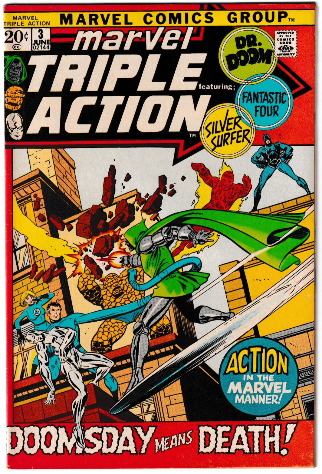 Marvel Triple Action #3 1972 Dr Doom Silver Surfer Kirby Kane (FN+)