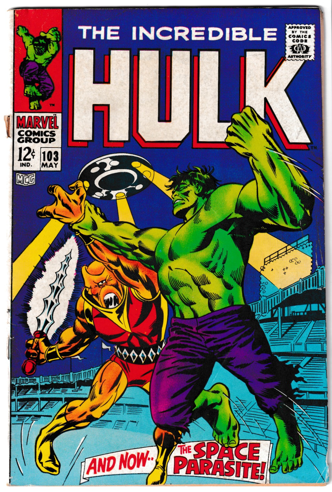 Incredible Hulk #103 1968 Marvel 1st Space Parasite Silver Age (FN+/VF-)