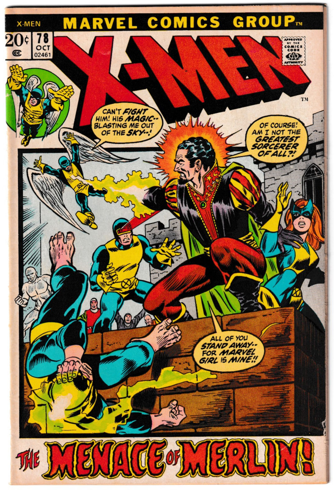 X-Men #78 1972 Marvel Menace of Merlin George Tuska Cover (FN/FN+)