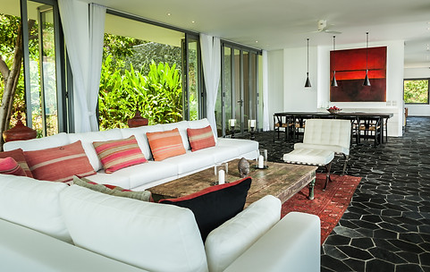 Living room area of the villa.