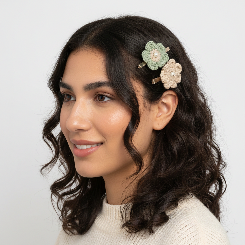 Floral Crochet Barrettes