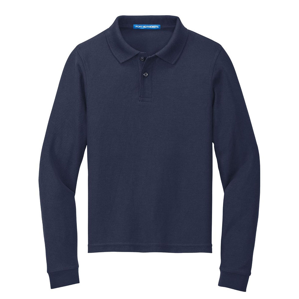 Youth Uniform Silk Touch Long Sleeve Polo