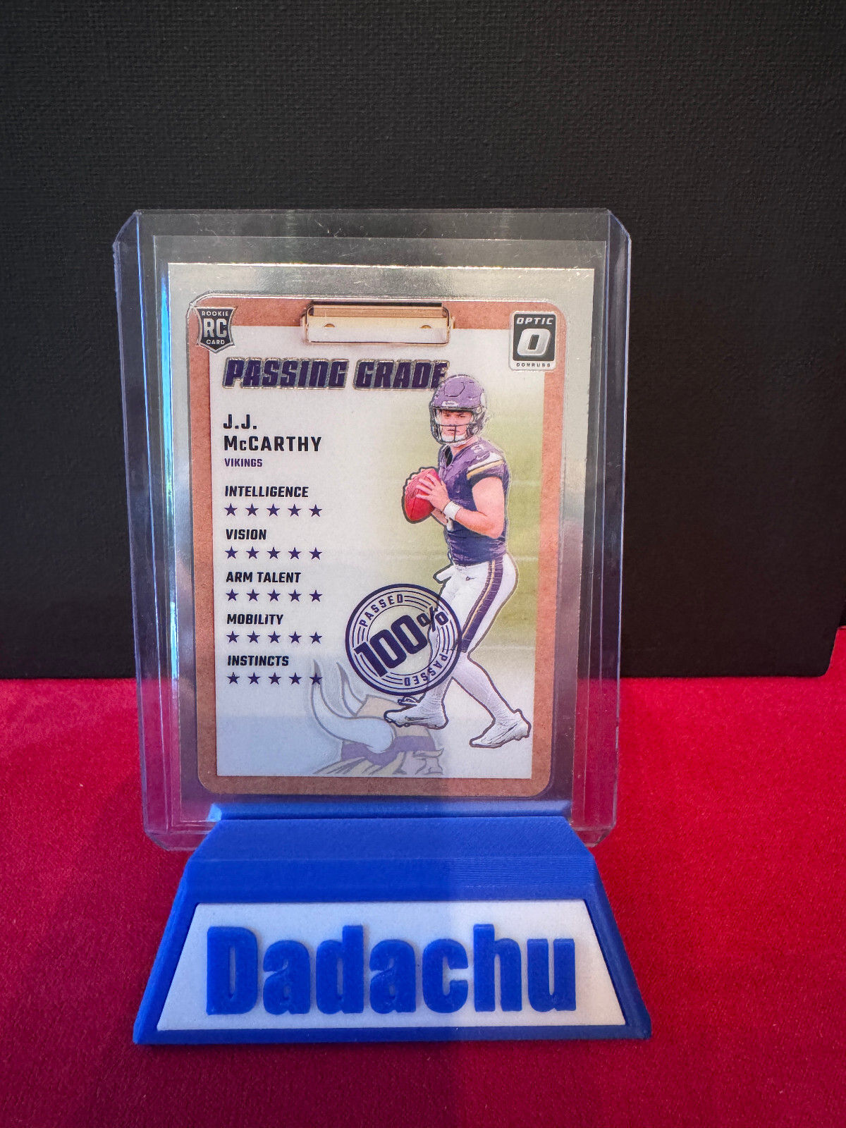 2024 Donruss Optic J.J. McCarthy Passing Grade #6 Minnesota Vikings