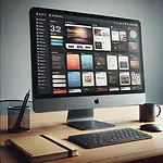 DALL·E 2024-07-24 13.50.38 - A realistic image of a computer on a desk. The computer is tu