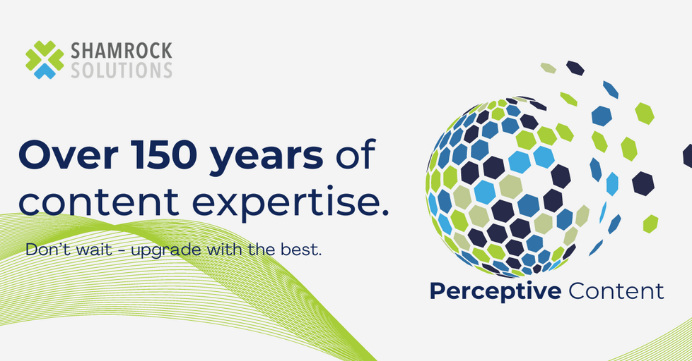 An image promoting Shamrock Solutions' Perceptive Content services.