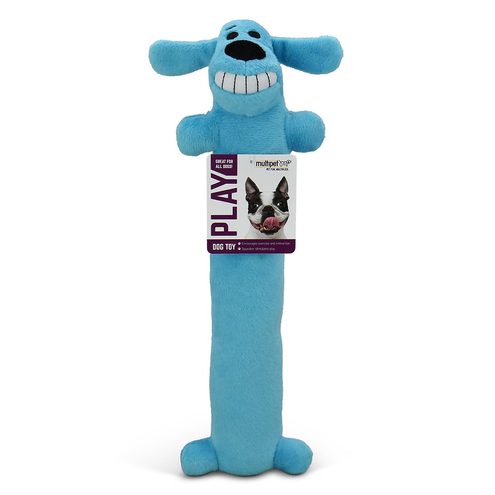 Thumbnail: Plush Smiling Dog Toy with Squeaker, Medium Size