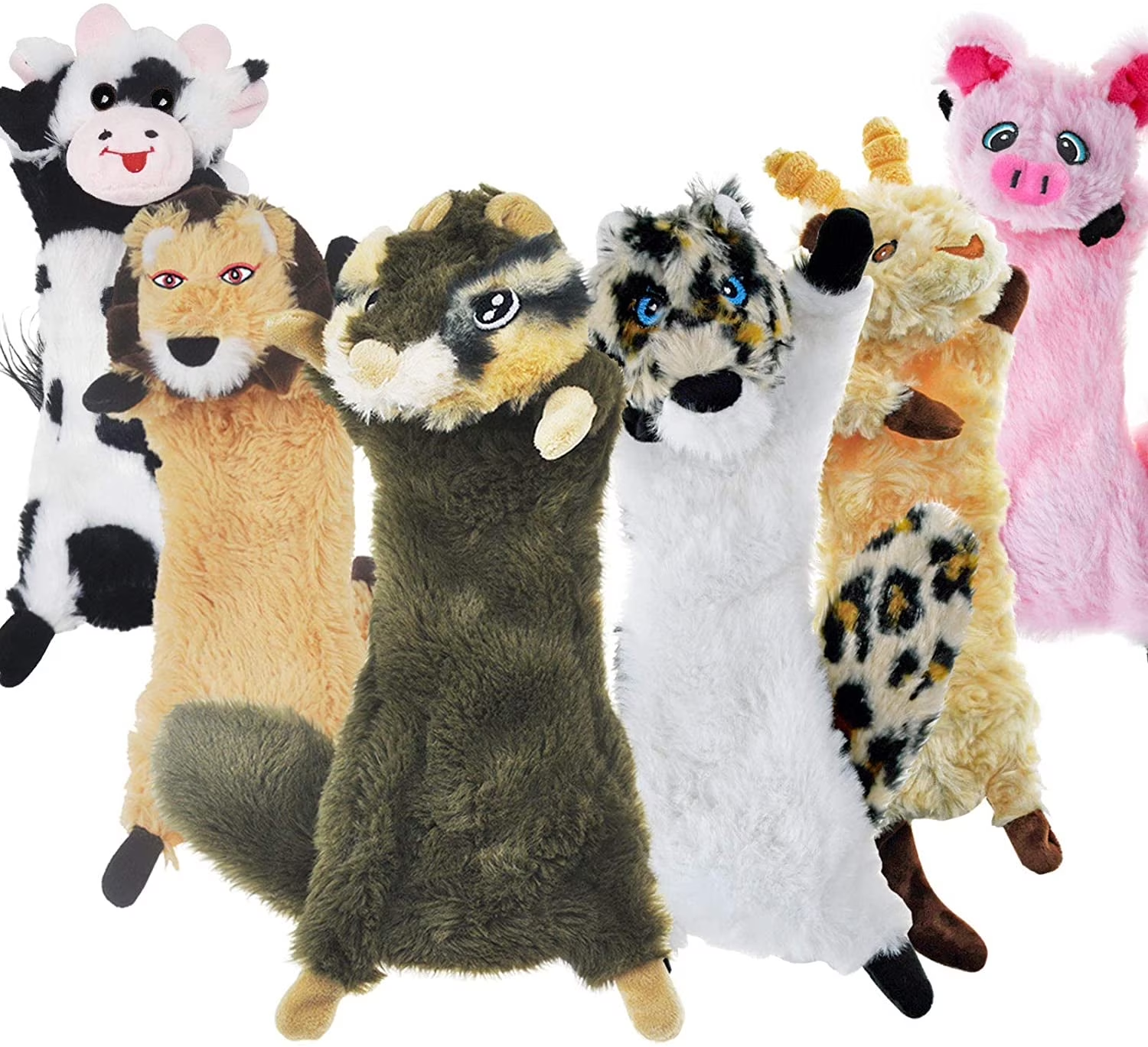 Dog Squeaky Toys No Stuffing, 6 Pack Dog Toys Crinkle Dog Toys for Small Dogs Du