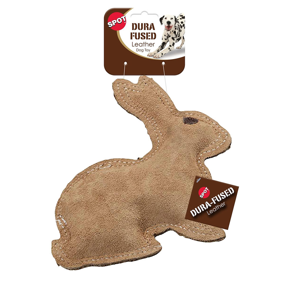 Thumbnail: Dura-Fused Leather Fox Dog Toy, Squeaky Interactive Chew Toy for Moderate Chewer