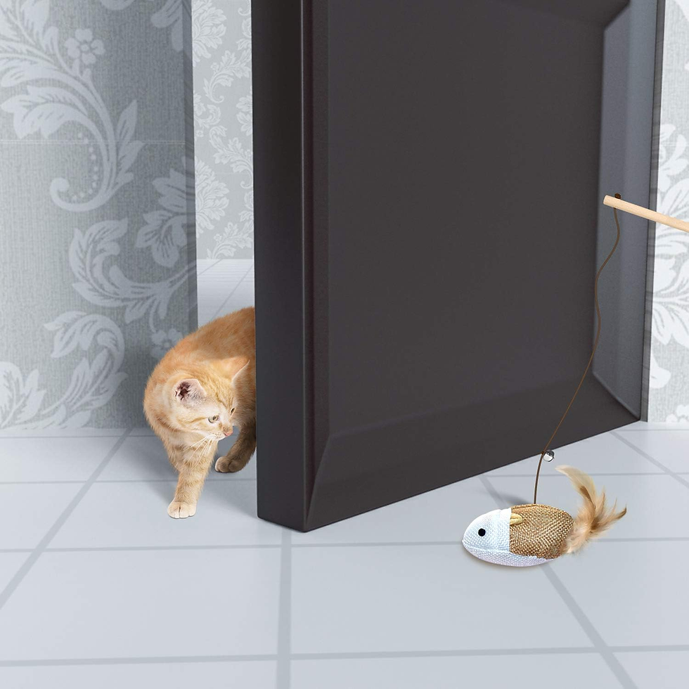 Thumbnail: Natural Wood Cat Teaser Wand Toy