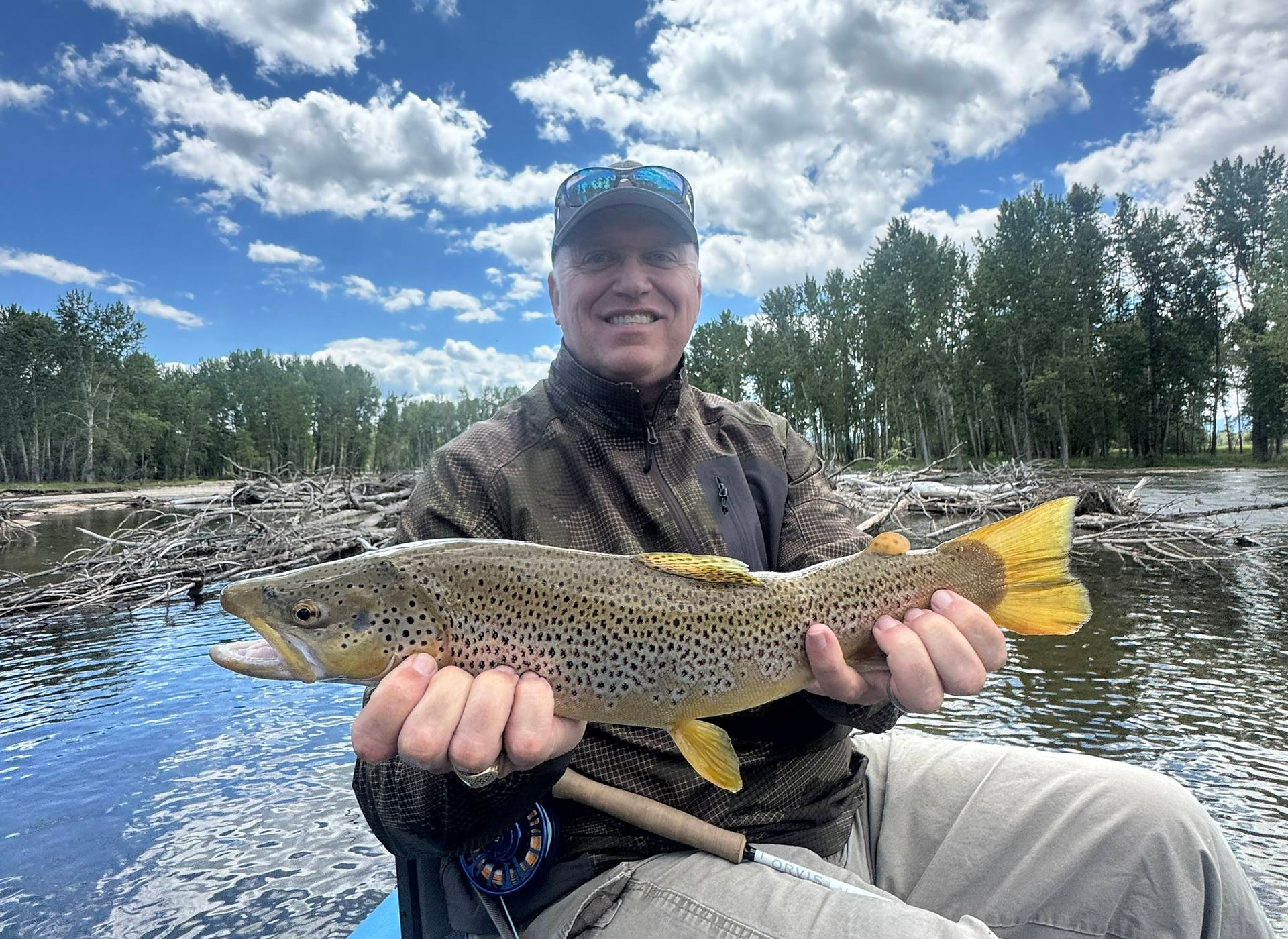 Dan with a good brown trout from the Bitterroot river