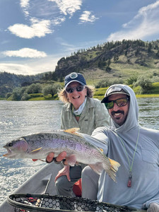 Nick and Peg with a nice rainbow trout