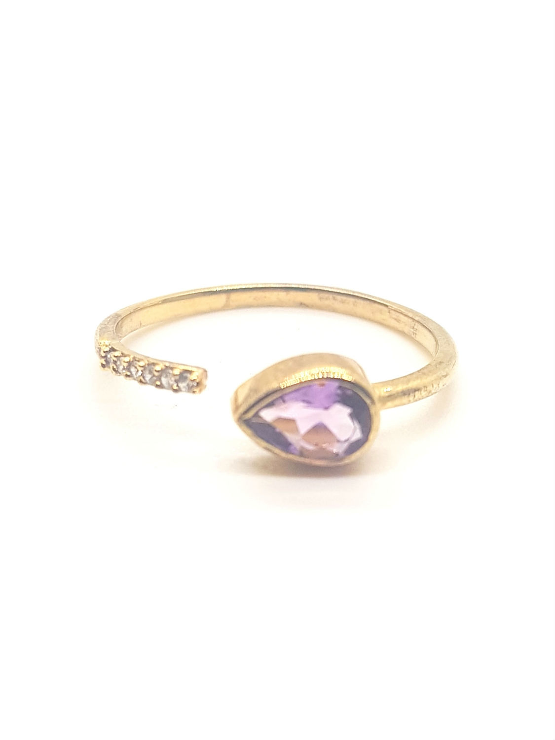 Delicate stackable Amethyst and CZ ring