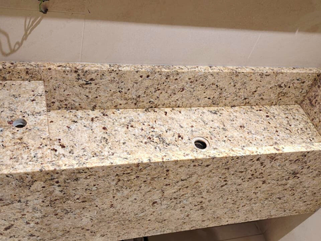 Natural Stone Integrated Basin - Yellow Granite