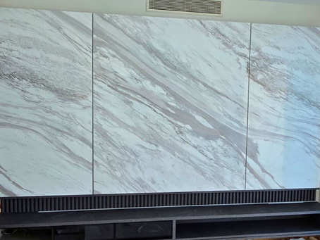 Natural Stone Feature Wall - Volakas White Marble