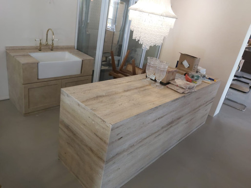 Natural Stone Counter Tops - Silver Travertine