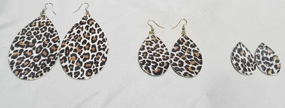 Thumbnail: Genuine Leather Teardrop Earrings 