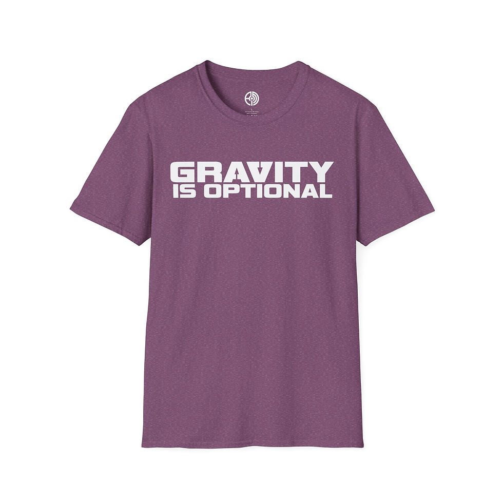 Thumbnail: "Gravity is Optional" White Text Unisex Softstyle Tee