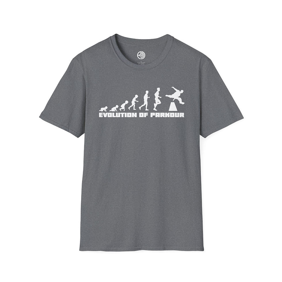 Thumbnail: "Evolution of Parkour" Unisex Softstyle Tee
