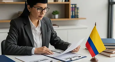 Traductor técnico oficial en Colombia analiza documento previo a la traducción para asegurar calidad y consistencia en textos especializados.