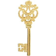 fancy gold skeleton key