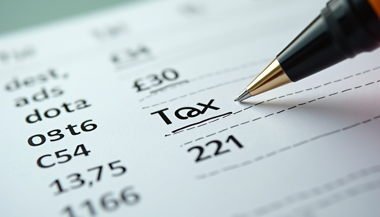 Close-up view of a calendar with marked tax deadlines