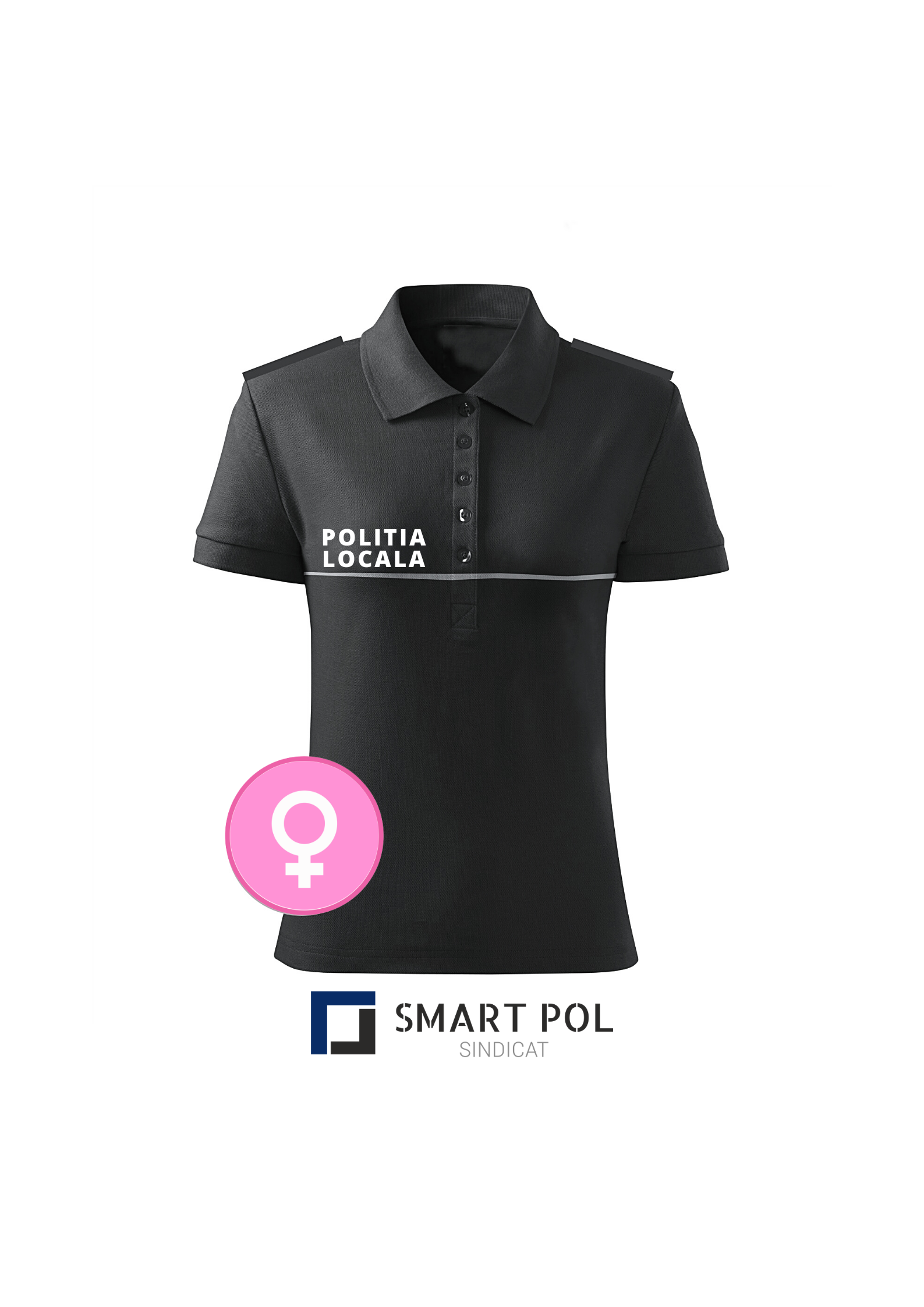 Tricou Polo Slim Fit Negru - Poliția Locală Damă
