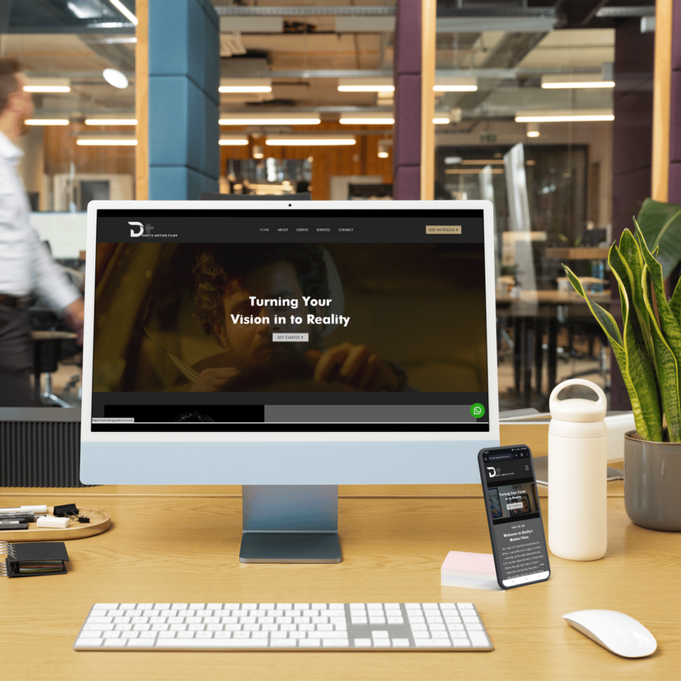 Desktop showing website: Elevate Your Vision to Reality