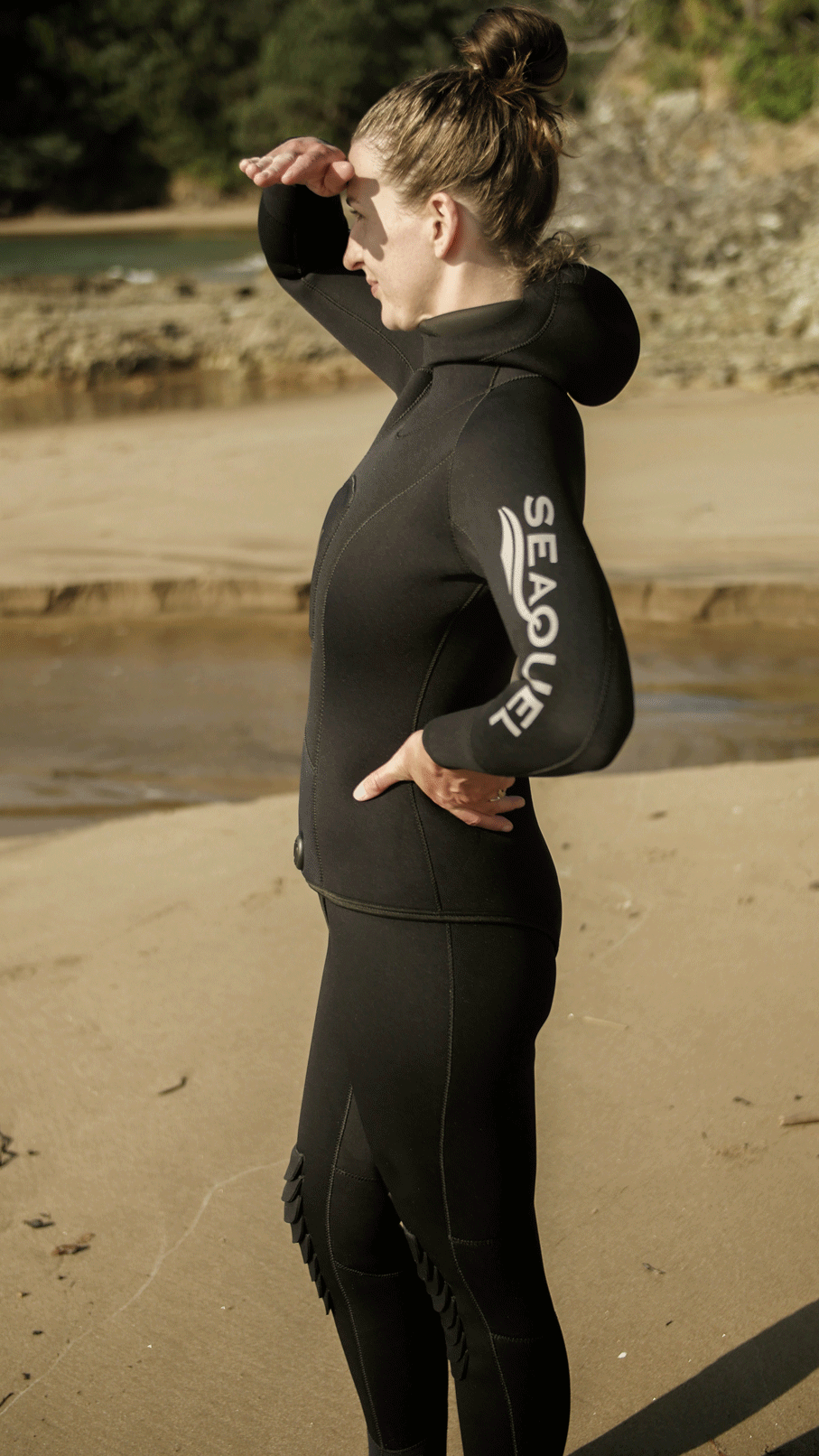 Thumbnail: Women-Spearfishing-Freedive-Wetsuit-3mm-5mm-7mm-Yamamoto-39-Black-Side
