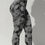 Thumbnail: Grey with dark grey marble women's yoga pants. 
