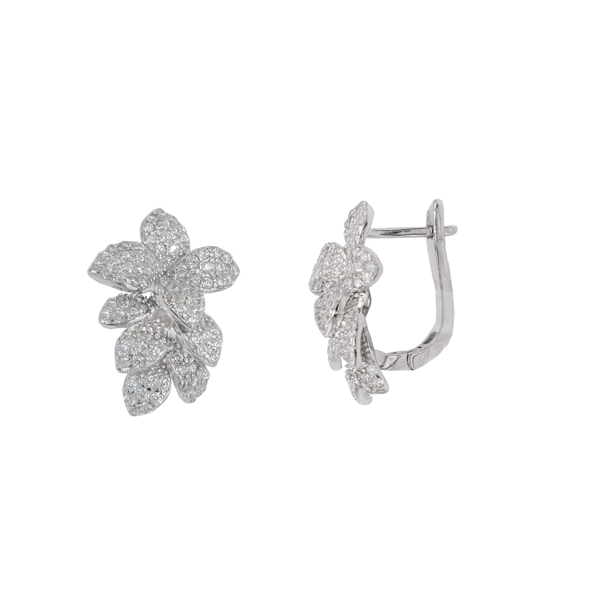 ORECCHINI FIORE E PIETRE IN ARGENTO 925