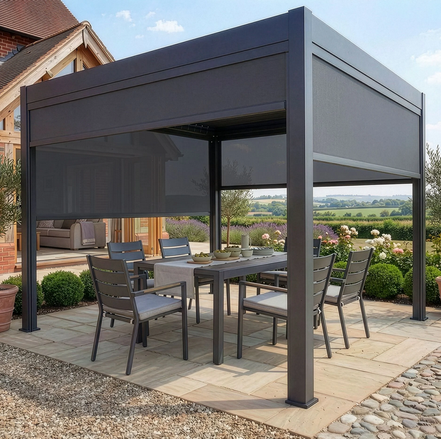 Thumbnail: 3m Pergola Zip Drop Side Blind