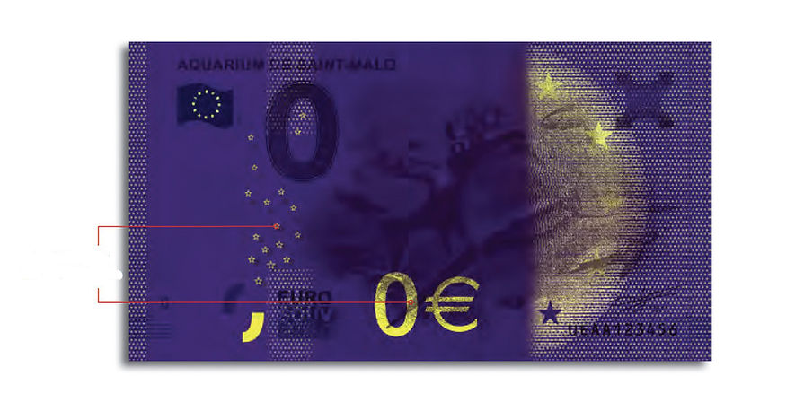 El billete bajo luz ultravioleta