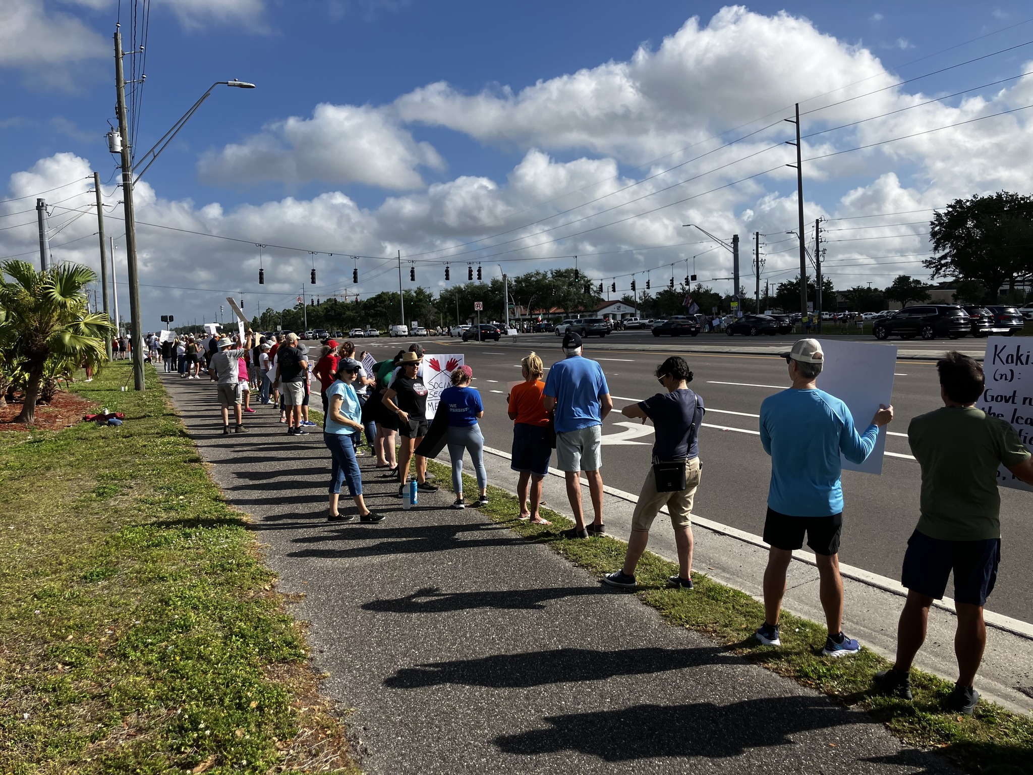 Protest Draws Hundreds to Wesley Chapel Intersection