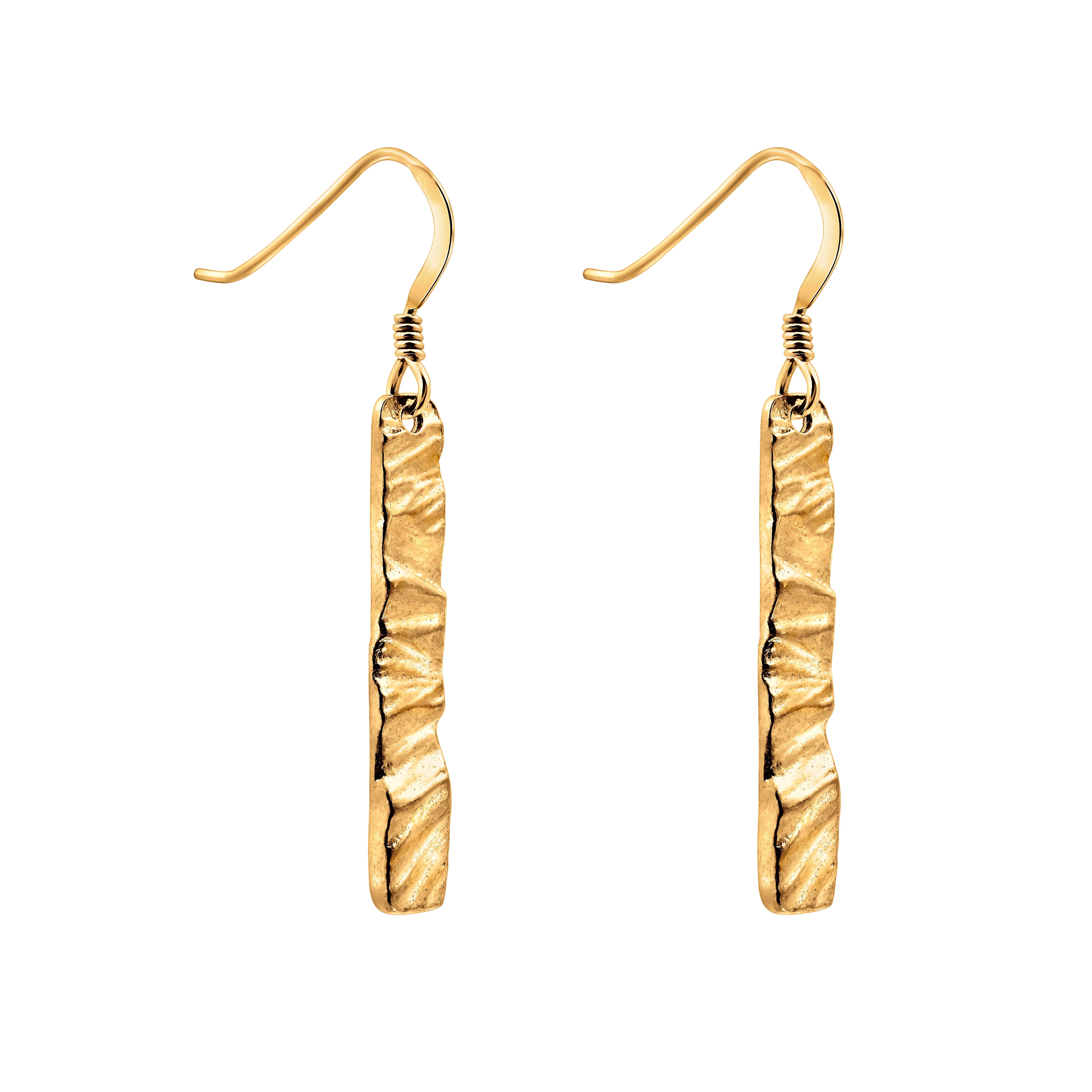 gold bark earrings
