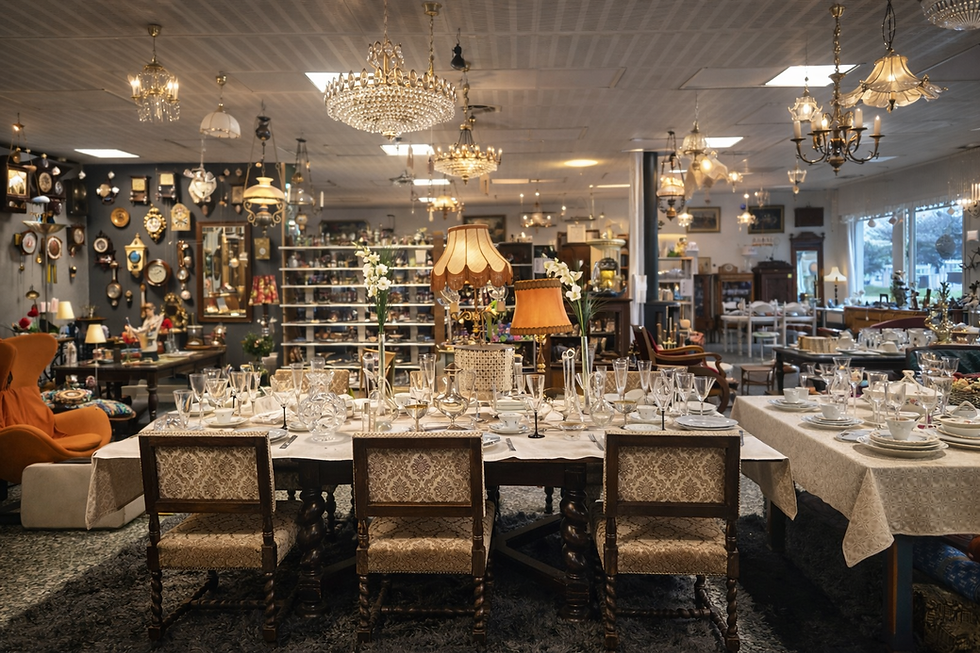 Curated antique shop collection of vintage home decor and second hand items